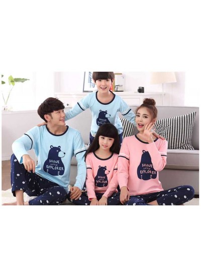 Parent-child autumn models cotton family of three long-sleeved mother and daughter home service
