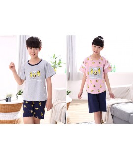 cotton parent-child pajamas short-sleeved family of three home service