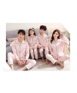 Mother and Daughter Family of Three Outfit Ice Silk Parent-child Pajamas