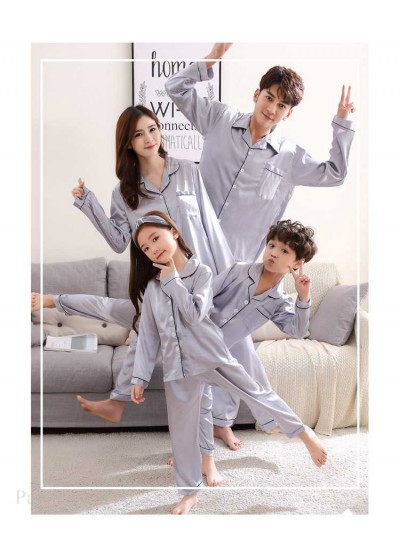 Mother and Daughter Family of Three Outfit Ice Silk Parent-child Pajamas