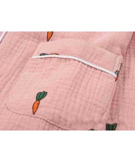 Spring cotton double gauze home service thin section crepe parent-child family wear pajamas