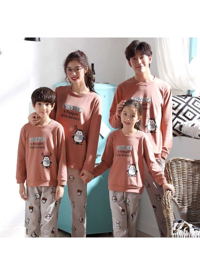 Parent-child pajamas long-sleeved trousers family wear cartoon home service