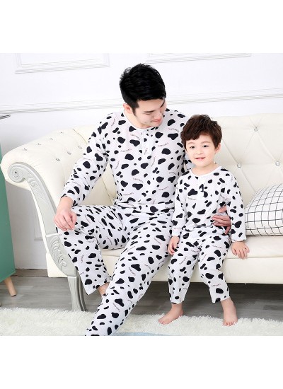 Thin section silk long-sleeved trousers Parent-child family pajamas wholesale