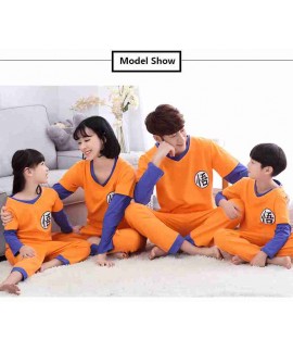 Spring parent-child pajamas Goku long sleeve cotton home family suit