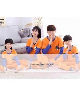 Spring parent-child pajamas Goku long sleeve cotton home family suit