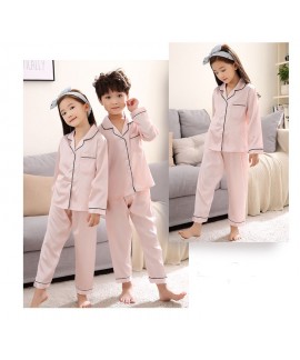 Autumn parent-child silk mother and daughter clothes ice simulation silk home service suit