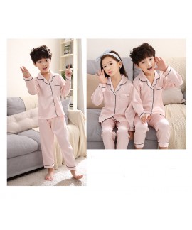 Autumn parent-child silk mother and daughter clothes ice simulation silk home service suit