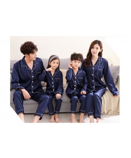 Autumn parent-child silk mother and daughter clothes ice simulation silk home service suit