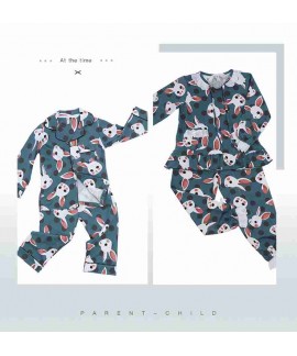 Parent-child cotton pajamas new Korean men's and w...
