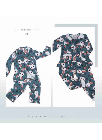 Parent-child cotton pajamas new Korean men's and women's home service pajamas