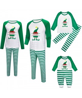 Home Wear Set Christmas Hat Printed Family Pajamas