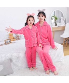 Autumn and winter new children's flannel pajamas family wear