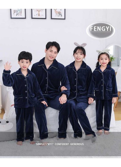 Autumn and winter new children's flannel pajamas family wear