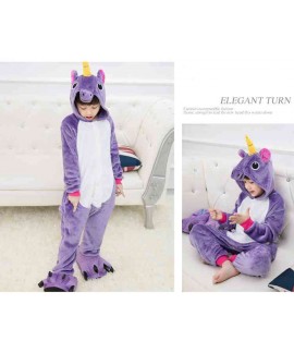 Cartoon animal one-piece pajamas dinosaur unicorn parent-child autumn and winter flannel home service wholesale