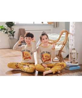 Cotton spring and autumn long-sleeved family of three cute cartoon pjs