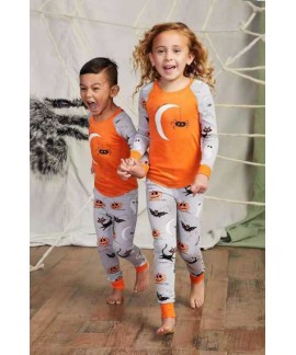 Halloween new pumpkin pajamas set family parent-child wear