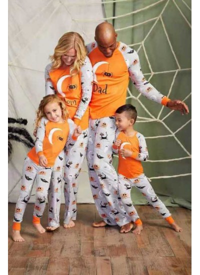 Halloween new pumpkin pajamas set family parent-child wear
