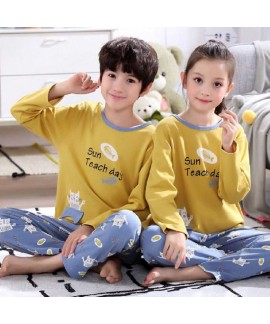 Cartoon cotton long-sleeved family suit mother and...