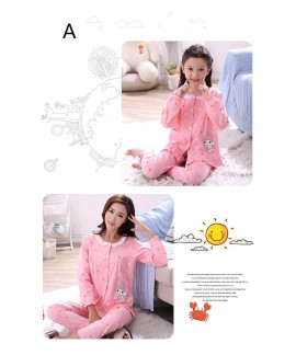 Cartoon Parent-child Pure Cotton long-sleeved home service suit pajamas