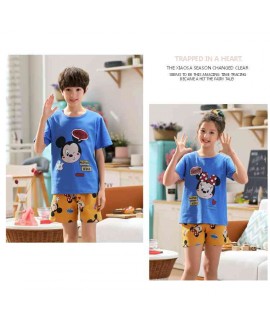 Summer Mickey Mouse Pajamas cotton short-sleeved family outfit parent-child home service