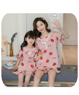 Parent-child outfit pajamas summer double short co...