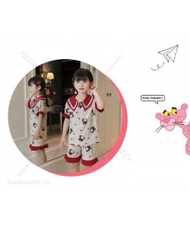 Parent-child outfit pajamas summer double short cotton cute sweet cartoon home service