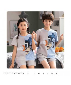 Short-sleeved cotton a family of three summer wear thin style home service suit