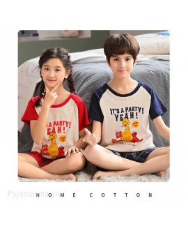 Short-sleeved cotton a family of three summer wear thin style home service suit