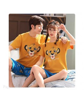 Short-sleeved cotton a family of three summer wear thin style home service suit