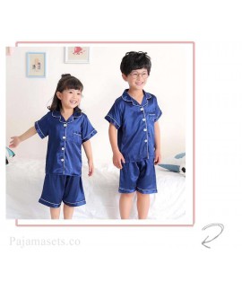 Short-sleeved casual family Suit Ice Silk Couple Home Service