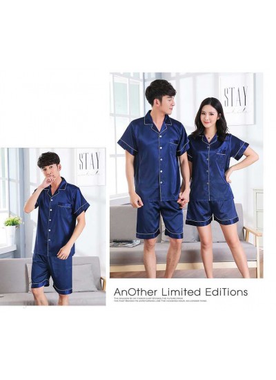 Short-sleeved casual family Suit Ice Silk Couple Home Service