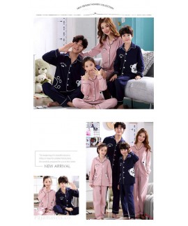 Spring and autumn long-sleeved cotton parent-child family wear home service suit