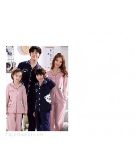 Spring and autumn long-sleeved cotton parent-child family wear home service suit