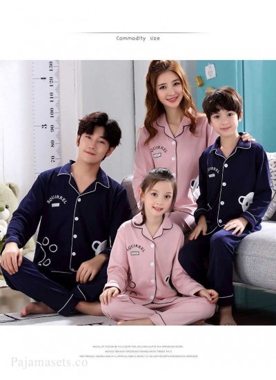 Spring and autumn long-sleeved cotton parent-child family wear home service suit