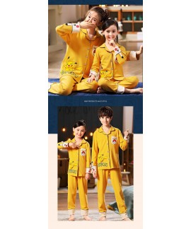 Spring and Autumn Long Sleeve Pure Cotton Family Wear Boys Girls Parent-child Pajamas Homewear