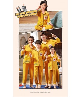 Spring and Autumn Long Sleeve Pure Cotton Family Wear Boys Girls Parent-child Pajamas Homewear