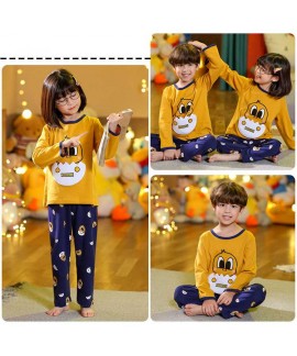 Spring and autumn parent-child long-sleeved cotton family wear boys and girls home wear pajamas