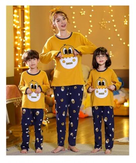 Spring and autumn parent-child long-sleeved cotton family wear boys and girls home wear pajamas