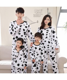 Spring and autumn parent-child long-sleeved cotton family wear boys and girls home wear pajamas