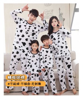 Spring and autumn parent-child long-sleeved cotton family wear boys and girls home wear pajamas