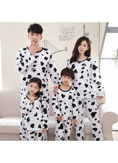 Spring and autumn parent-child long-sleeved cotton family wear boys and girls home wear pajamas