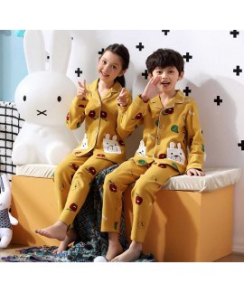 Parent-child cardigan cotton long-sleeved three-person autumn and winter home service suit