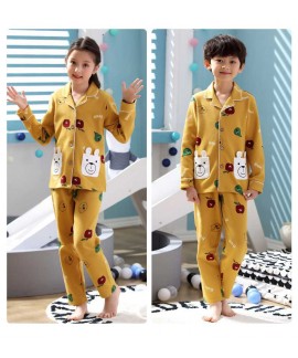 Parent-child cardigan cotton long-sleeved three-person autumn and winter home service suit