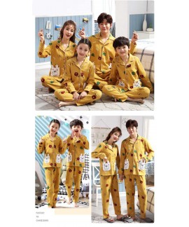 Parent-child cardigan cotton long-sleeved three-person autumn and winter home service suit