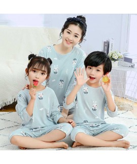 Three-quarter sleeve casual parent-child clothing ...