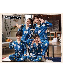 Starry sky pattern pajamas long-sleeved family wear mother and daughter suit