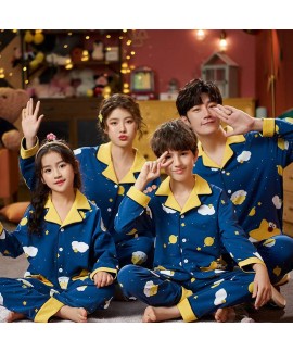 Starry sky pattern pajamas long-sleeved family wea...