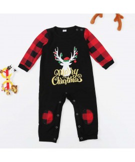 Plaid Letter Christmas Cartoon Animal Print Parent-child Home Wear Pajamas