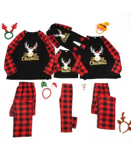 Plaid Letter Christmas Cartoon Animal Print Parent...