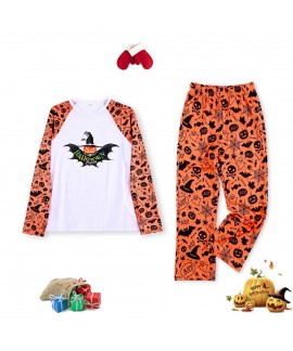 European and American Halloween Festival Printed Parent-child Pajama Set